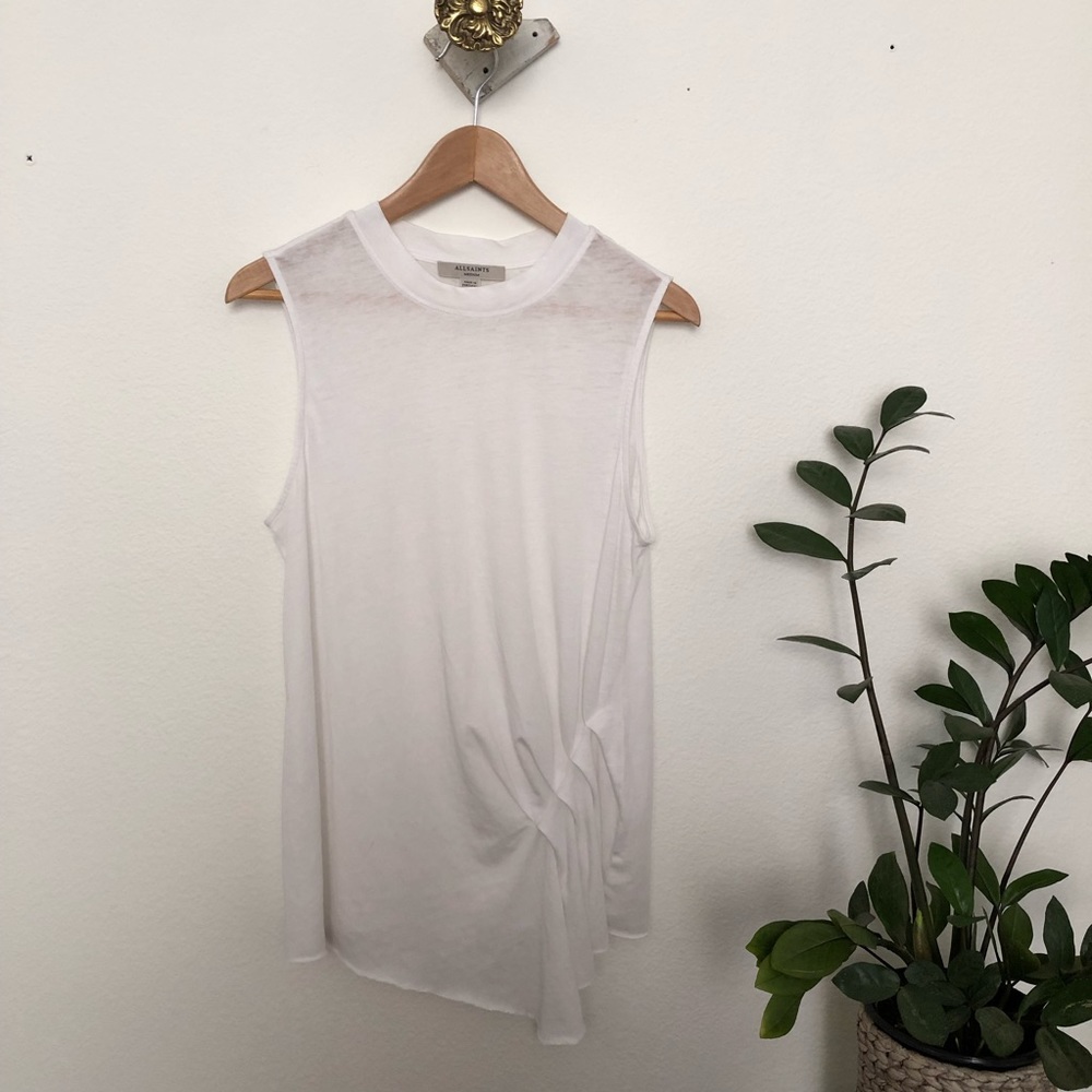 All Saints White Pleated Top - Picture 5 of 11